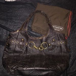 Coach Embossed Python leather bag
