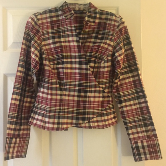 Ann Taylor Tops - SALE Silk wrap plaid Ann Taylor