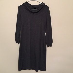Gray cowl neck shift dress