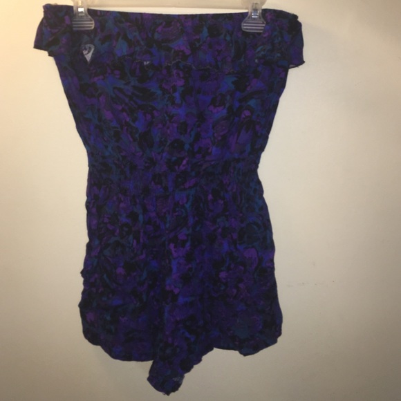 Blue and purple printed romper