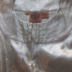 Tory Burch Silver Long Sleeve Blouse