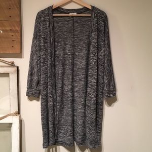 Heather gray open front cardigan