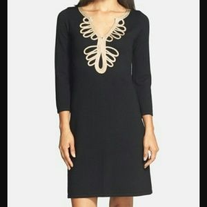 Lilly Pulitzer devlin sweater dress gold soutache
