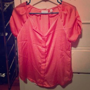 Silk coral blouse.