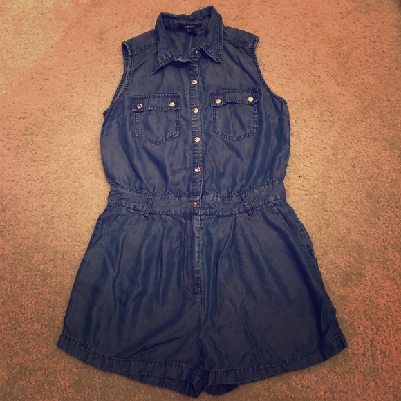 Blue denim Forever 21 romper