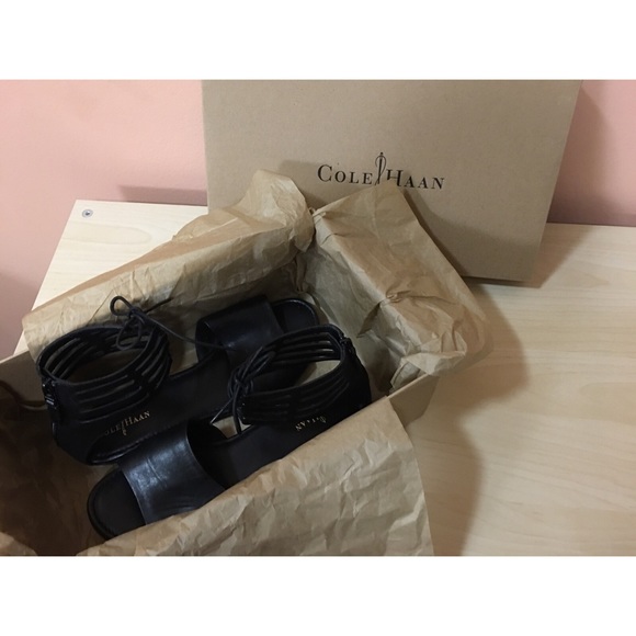 Cole Haan Black Lace-up Sandals