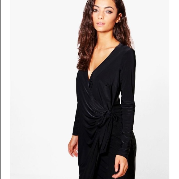 Black drape dress