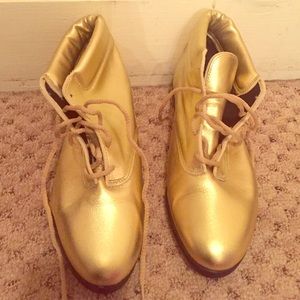 Gold high top sneakers