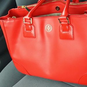 Tory Burch Double Zip Orange Satchel