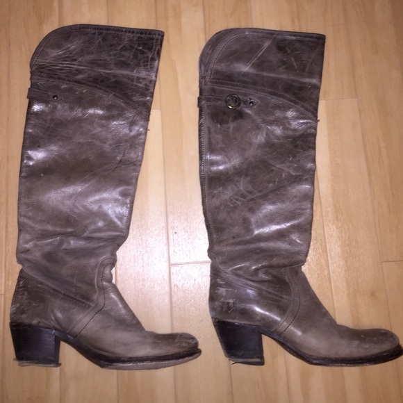 Frye "Jane" Tall Cuff Boot in Slate - Picture 2 of 4