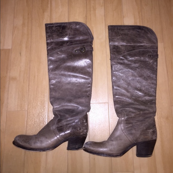 Frye "Jane" Tall Cuff Boot in Slate - Picture 4 of 4