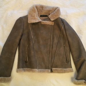 Zara Shearling Bomber Jacket