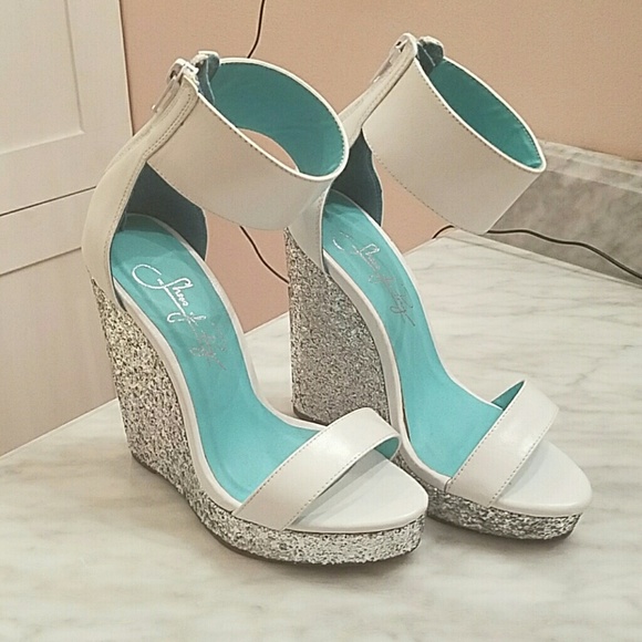 Glitter wedge heels size 4.5 - Picture 1 of 4