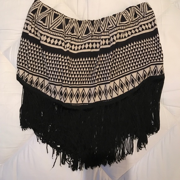 Fringe Strapless Top