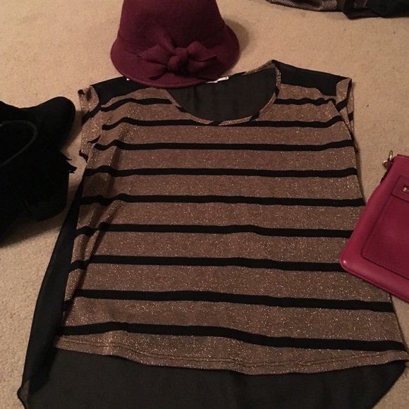 Gold and black blouse