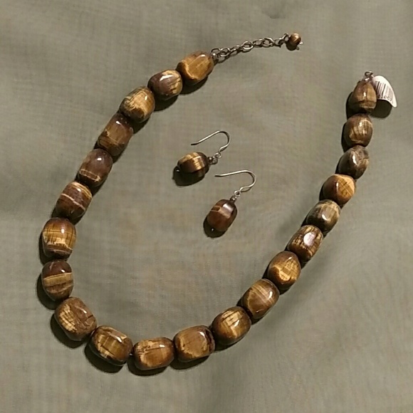NWT 925 Semi-precious Tigereye Necklace