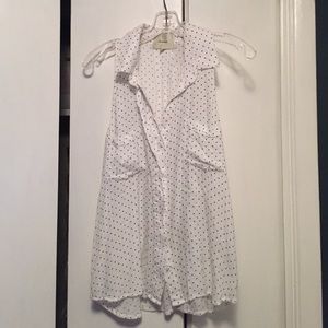 Anthropologie Soft White Collared Tank Top