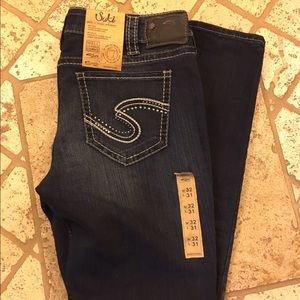 Silver skinny jeans, size 32