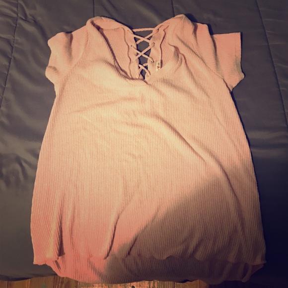 Pink lace up on the back