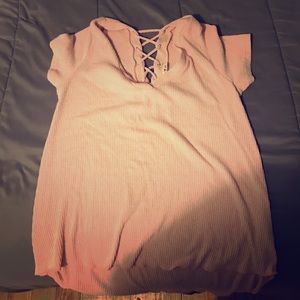 Pink lace up on the back