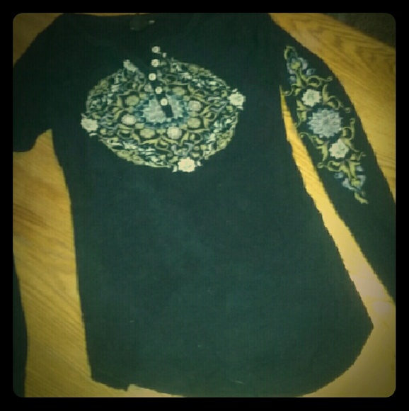 Women's button down henley