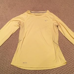 Yellow nike workout top