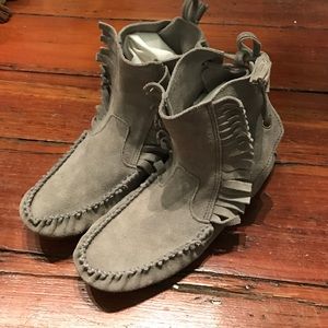 J.Crew gray moccasins