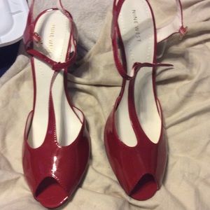 Red patent leather sandal