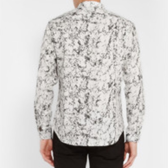 Sandro Slim Fit Marble Print Cotton Shirt - Picture 2 of 3