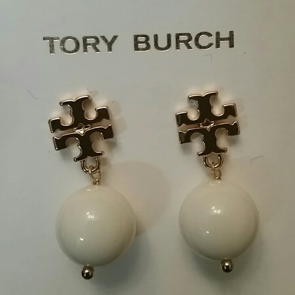 Tory Burch Gold & Ivory Evie Drop Earrings  (NWT)