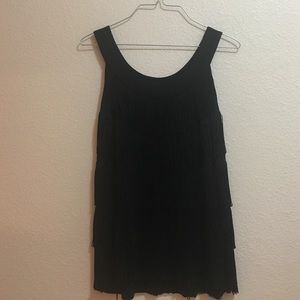 Elegant fringed oval neck top