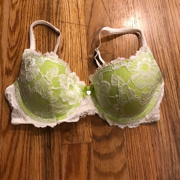 Victoria secret bra size 34 C lime green with lace