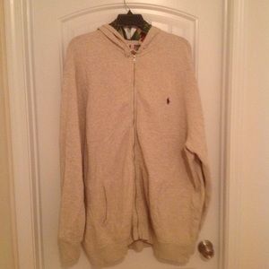 Cream Polo Zip-Up Hoodie