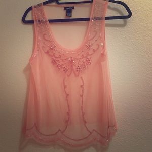 See-through jeweled top