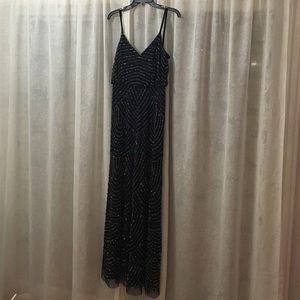 Adrianna Papell Size 4 Navy/silver beads