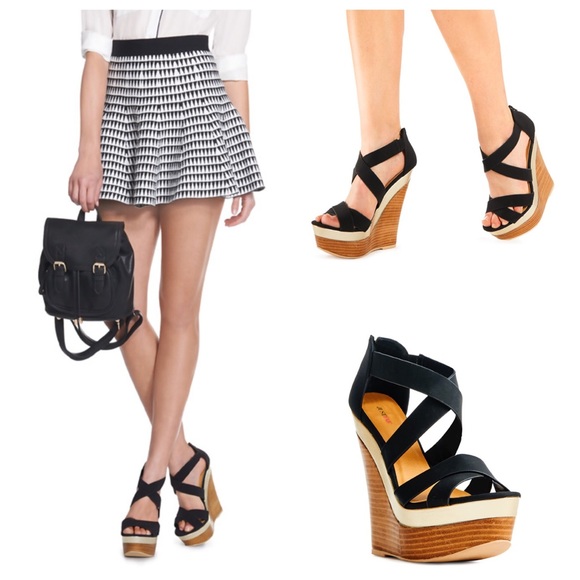 Black Wedge Pumps