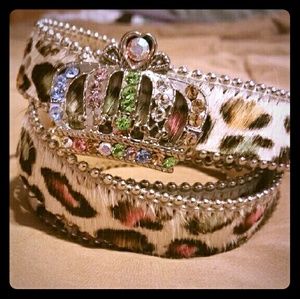 B.B. Simon calf hair with Swarovski Crystal crown