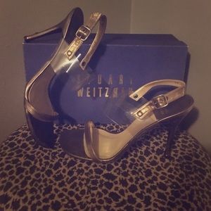 Stuart Weitzman Topaz Leather Strappy Heels