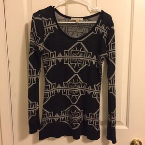 Aztec print long sleeved shirt