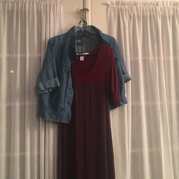 Loft jean jacket(M), Max Studio Maxi Dress(M)