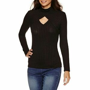 Bisou Bisou Rib Knit Keyhole Top