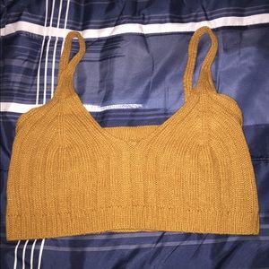 Mustard colored crop top
