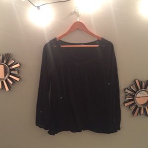 American Eagle Outfitters Black Long Sleeve Top