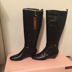 Bandolino Black Wedge Wide Calf Boots