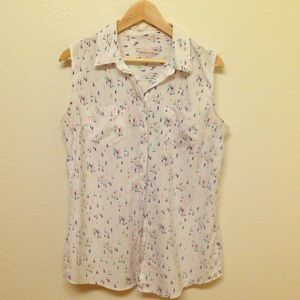 Merona nautical sleeveless blouse sz L Merona nautical sleeveless blouse sz L