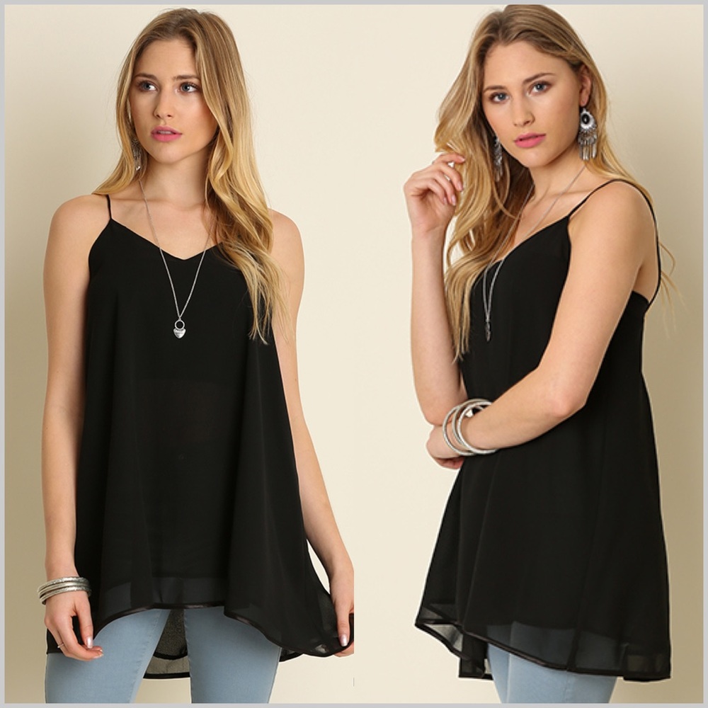Black V-Neck Swing Tank - Picture 2 of 4
