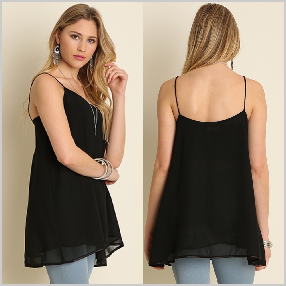 Black V-Neck Swing Tank - Picture 3 of 4