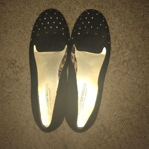BLACK & GOLD STUDDED FLATS