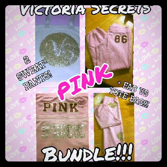 Victoria Secrets PINK Bundle! 2 Sweatpants & Tote!