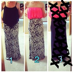 Black and White Maxi Skirt